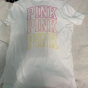 NEW PINK Victoria’s Secret White Short Sleeve Tee